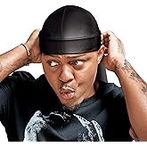 RED by Kiss Bow Wow Extreme Shine Silky Durag - Breathable, Long Tail Doo Rag for Maximum Wave Compression and Smooth Wide Straps (Black)