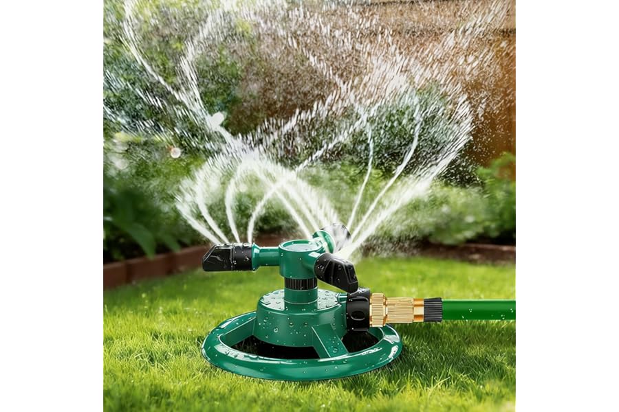 Sprinklers for Yard, Lawn & Garden Sprinkler Automatic 360 Rotating for Large Area Coverage, Grass Water Sprinkler for Kids and Pets Water Fun