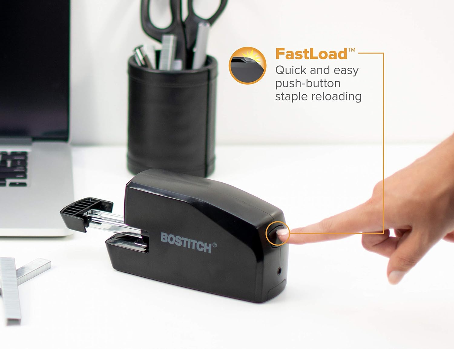 Bostitch Office Portable Electric Stapler, 20 Sheets, AC or Battery Powered, Black (MDS20-BLK) : Office Products