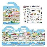 Vehicle Reusable Sticker Book for Kids