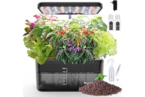 DRYADES Indoor Herb Garden Kit, Hydroponic Growing System with LED Grow Light Quiet Water Pump for Home Kitchen Office Healthy Fresh Herbs Vegetables, Gift Ideas for Women Men