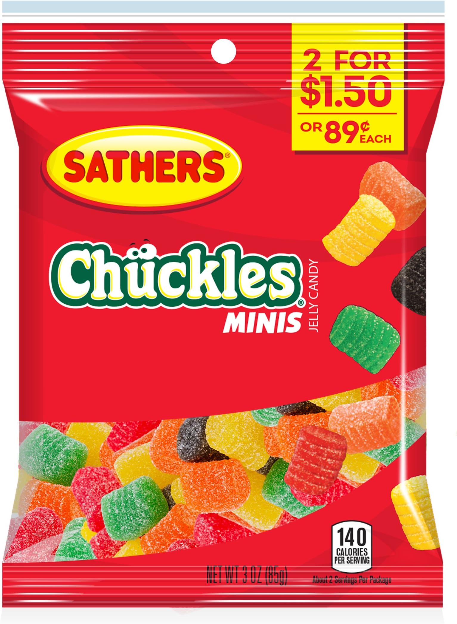 Sathers Chuckles Minis Jelly Candy Bag 85 g