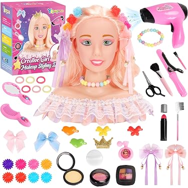 Maletín De Maquillaje Para Niñas Con 28 Piezas - Juguete De Peluquería Y Joyería, Para Edad 3