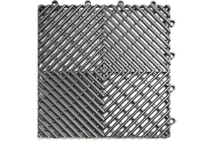 BIG FLOORS RaceDeck Free-Flow Open Rib Design, Durable Interlocking Modular Garage Flooring Tile (24 Pack), Graphite