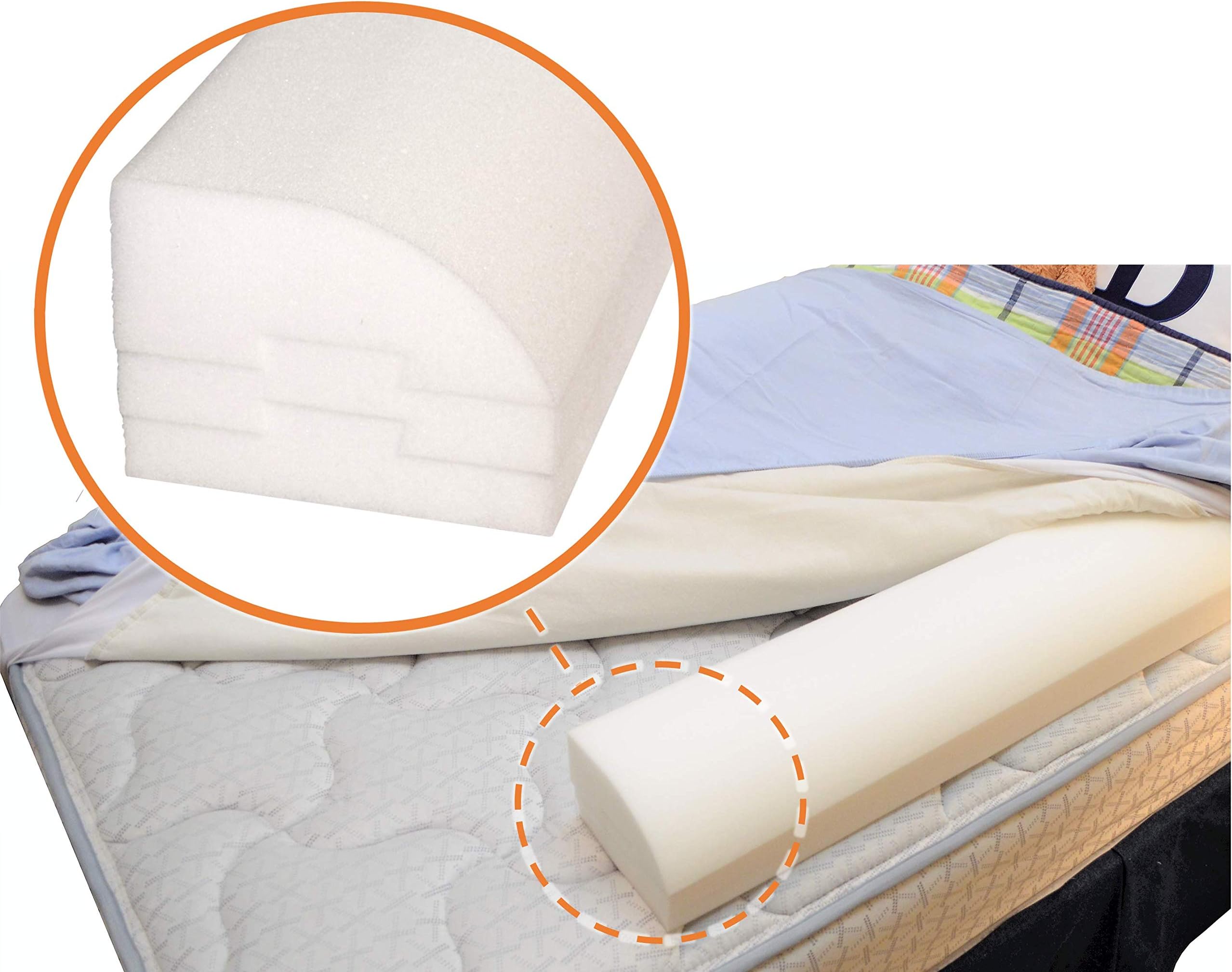 Smooth Transition Adjustable Height Bed Rail for Toddlers and Kids; Non-slip, Premium Foam; Washable; Made in the USA