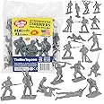 Tim Mee Toy Plastic Army Men - 28pc Gray WW2 Soldier Figures - Made in USA