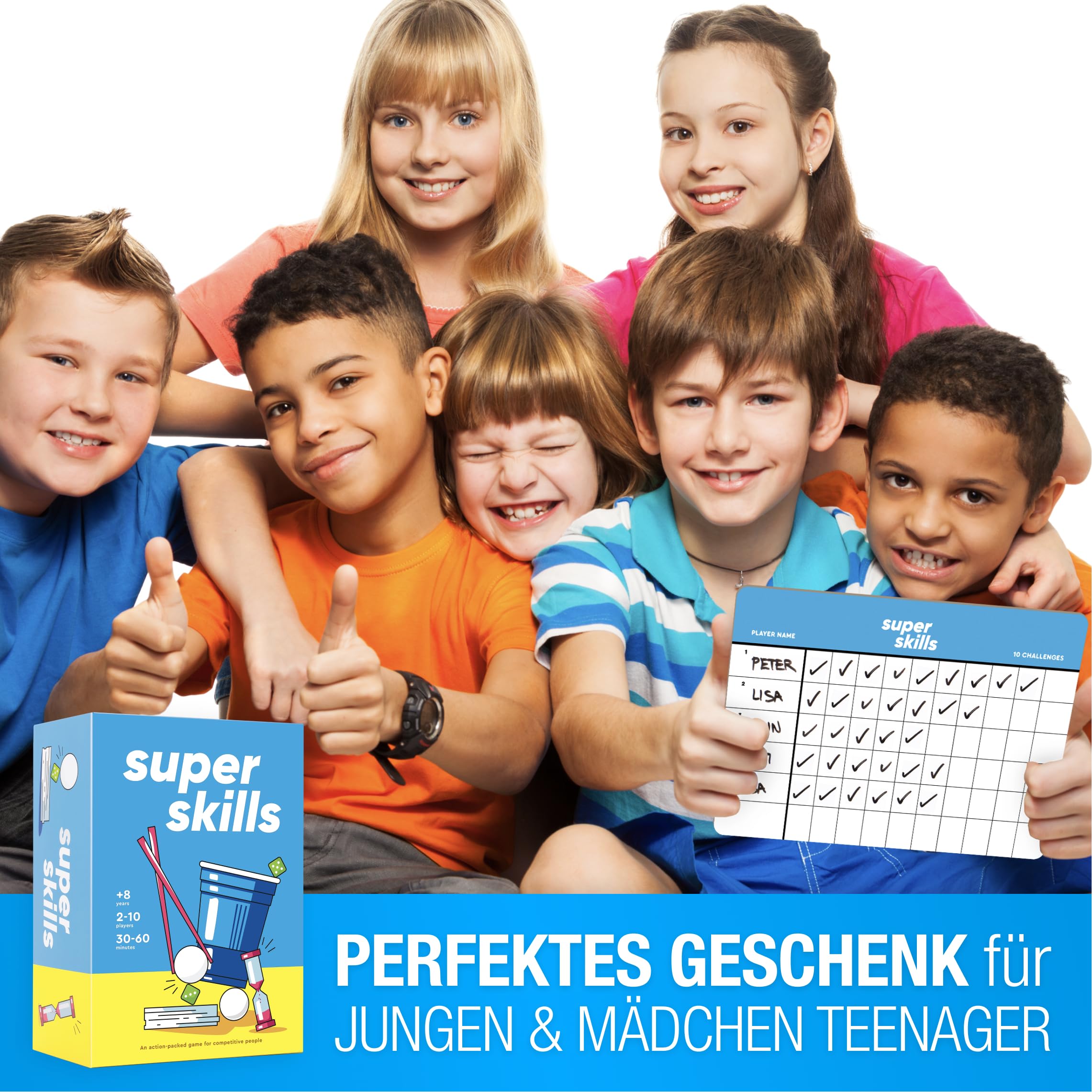 The World Game Super Skills - Deutsch - Das lustige Gesellschaftsspiel für Kinder, Jugendliche & Erwachsene - Partyspiele mit Vielfältigen Herausforderungen Jungen & Mädchen - Brettspiel 6