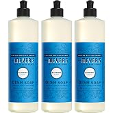 MRS. MEYER'S CLEAN DAY Liquid Dish Soap, Blueberry, 16 fl oz, 3 Pack | Cuts Through Grease, Removes 48-Hour Stuck on Food, Cruelty Free, Made with Essential Oils and Aloe Vera Extract