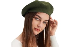 VOILIPEX Wool Beret Hat French Beret Cap Winter Artist Painter Hat Solid Color for Women