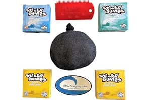 Sticky Bumps Plus Fireball Wax Remover, Flexcomb Scraper, Total of 4 Bars of Wax: 2 Tropical, 1 Base Coat and 1 Cool