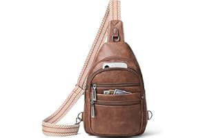 Leresas Sling Bag for Women Crossbody Bags Fanny Packs Over Shoulder Bag Sling Purse Backpack Vegan Leather Travel Brown
