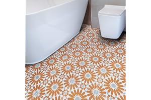 Moroccan Mosaic & Tile House CTP54-02 Alhambra Handmade Cement Tile, 8''X8'', Orange,White,Gray,12