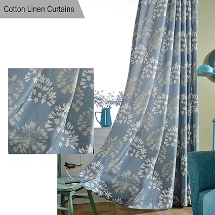 Amazon Com White Flower Blackout Curtains Drapes Anady Top 2