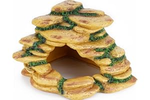 BORLECH Reptile Cave Hideout Habitat, Great for Bearded Dragons, Leopard Geckos, Lizards, Turtles, Snakes, Frogs, Scorpions, Spiders and Other Reptiles, Amphibians (B - Extra Large)