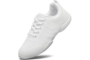 FUQIAO Girls White Cheerleading Shoes Lightweight Competition Tennis Shoes Women Hip Hop Gymnastics Dance Sneakers