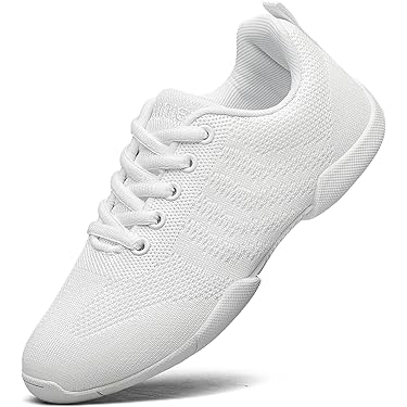 Kvwqoty Cheerleader Schoenen Dames Cheerleading Schoenen Meisjes Dansen Cheer Gymschoenen Dans sneaker wit Jazz Yoga Training Aerobic Team Sport Veterschoenenn Volwassene Wit 37