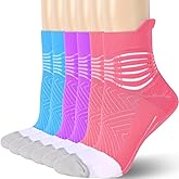IRAMY Compression Ankle Support Socks Women - Coolmax Wicking, Cushioned Athletic, Plantar Fasciitis Relief 2/3/6 Pairs