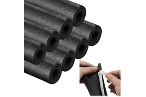 FUYITE 8 Pack Pipe Insulation Foam Tube, 3/4'' Self Adhesive Pre Slit Foam Pipe Covers Polyethylene with Double Sided Tape for Spigot, Winter Outside Pipes, Water Heater Pipes Freeze Protection
