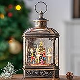 Christmas Snow Globe Lantern Lighted Nutcracker Ballet Stage Scene Musical Snow Water Lantern Swirling Glittering Home Decoration and Gift, Battery Operated or USB Powered