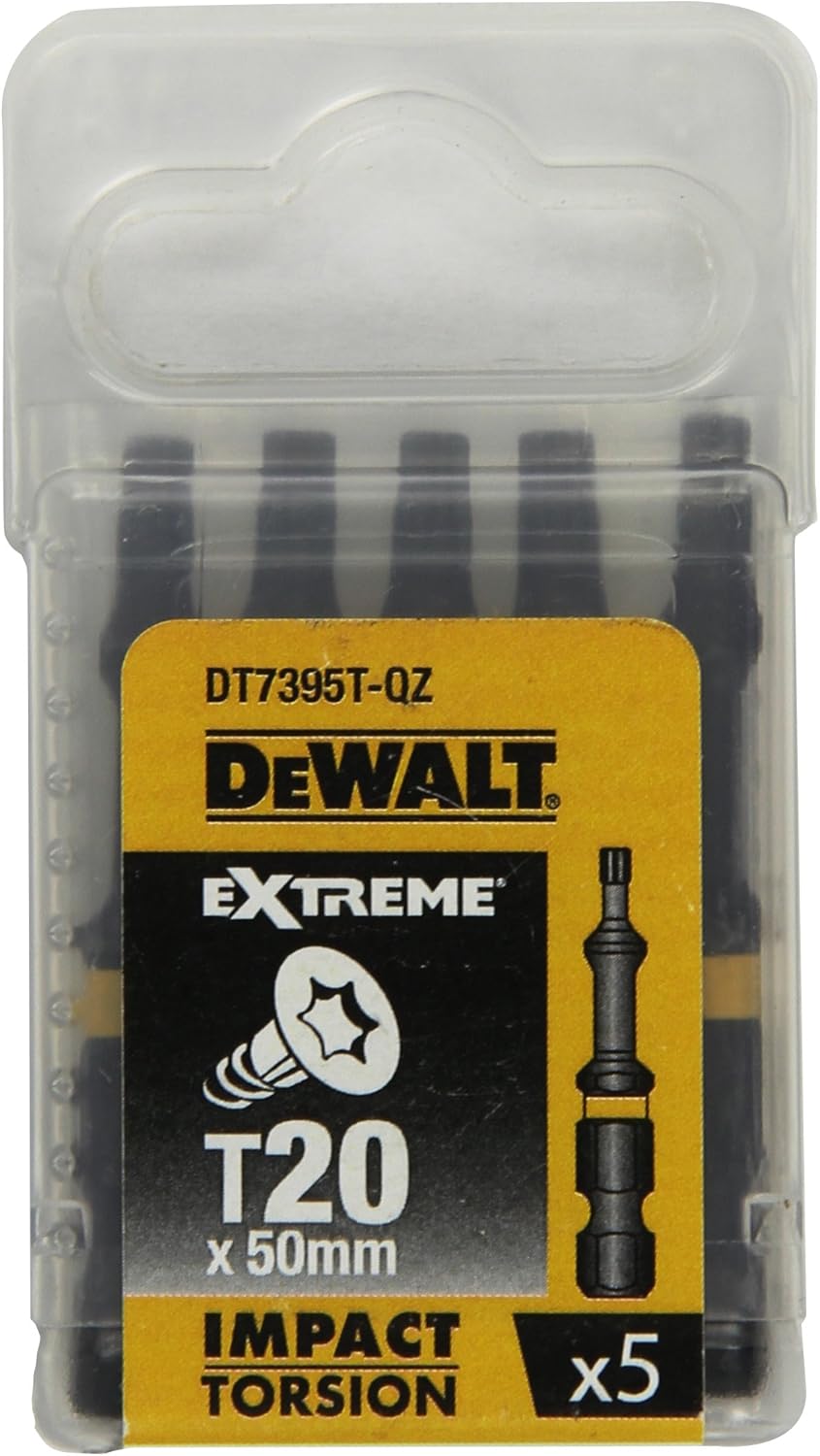 DT7395T-QZ - Puntas Torsión de Impacto 5 x T20, Schwarz/Gelb, Variety pack