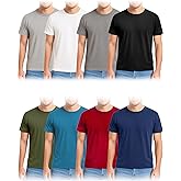 Taiyin 8 Pack Men's T Shirt Crew Neck Short Sleeve Bulk Slim Athletic Active Shirts Quick Dry Shirts for Men