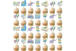 HIGZYOVN 40Pcs Oh The Places You'll Go Decorations Oh The Places You'll Go Cupcake Topper Kindergarten Graduation Cupcake Decorations Graduation Decorations for Baby Shower Party