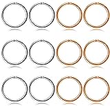 LOLIAS 12Pcs 8-10mm Stainless Steel 16G Cartilage