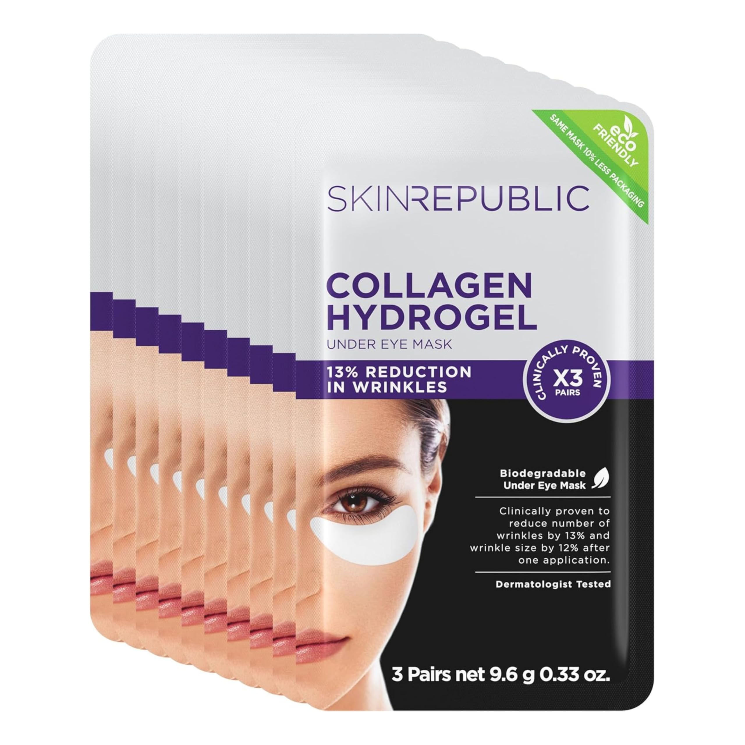 Skin Republic Collagen Eye Patches | Pack of 10 | Reduces Dark Circles & Undereye Bags | Helps with Fine Lines & Wrinkles for Younger-Looking Eyes โ image 1
