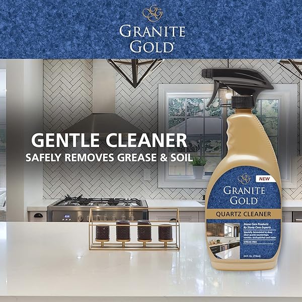 GRANITE GOLD QUARTZ CLEANER SPRAY FOR ALL QUARTZ COUNTERTOP SURFACES, 24 FLUID OUNCES