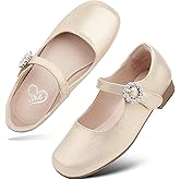 Stelle Girls Dress Shoes Mary Jane Ballet Flats Flower School Shoes for Wedding Party Toddler/Little/Big Kid