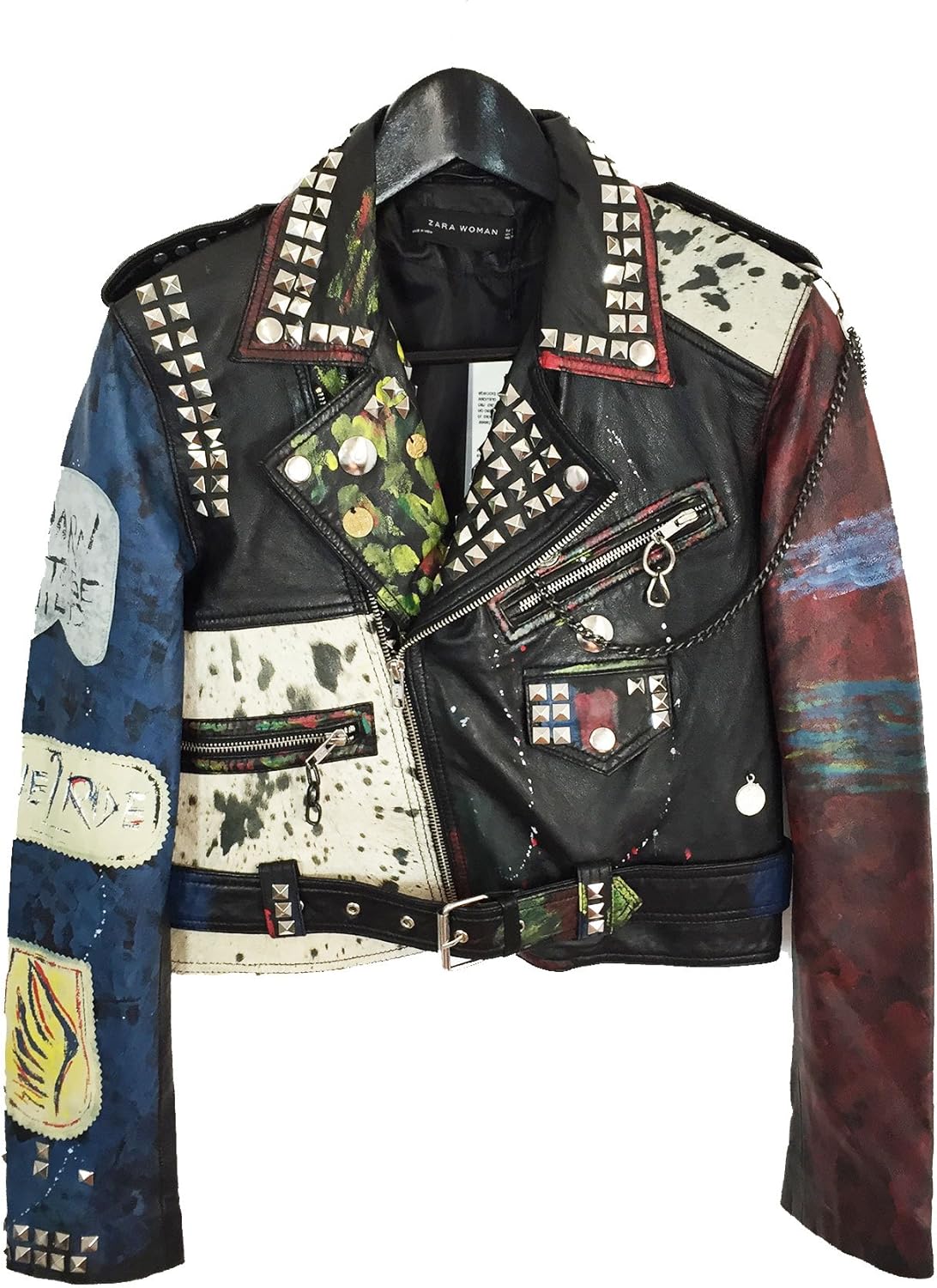 zara cropped leather jacket