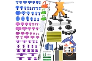 Megapuxin Paintless Dent Repair Kit, 150 Pcs Car Dent Removal Tools with Reflector Board – Dent Puller for Car Body, Big & Small Dents, Door Dings, Creases, and Hail Damage
