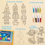 Imagimake Window Art Rocket 16 Pieces Glass Painting Set Kids Craft Kit view 2