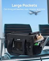 pecute Cat Carrier Airline Approved Portable Pet Handbag 44x30x23cm Dark Grey view 6