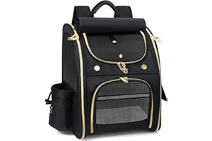 GOODIO Cat Backpack Carrier, TSA Airline Approved Foldable Waterproof Cat Pet Backpack for Small Cats and Small Dogs with Bottom Support
