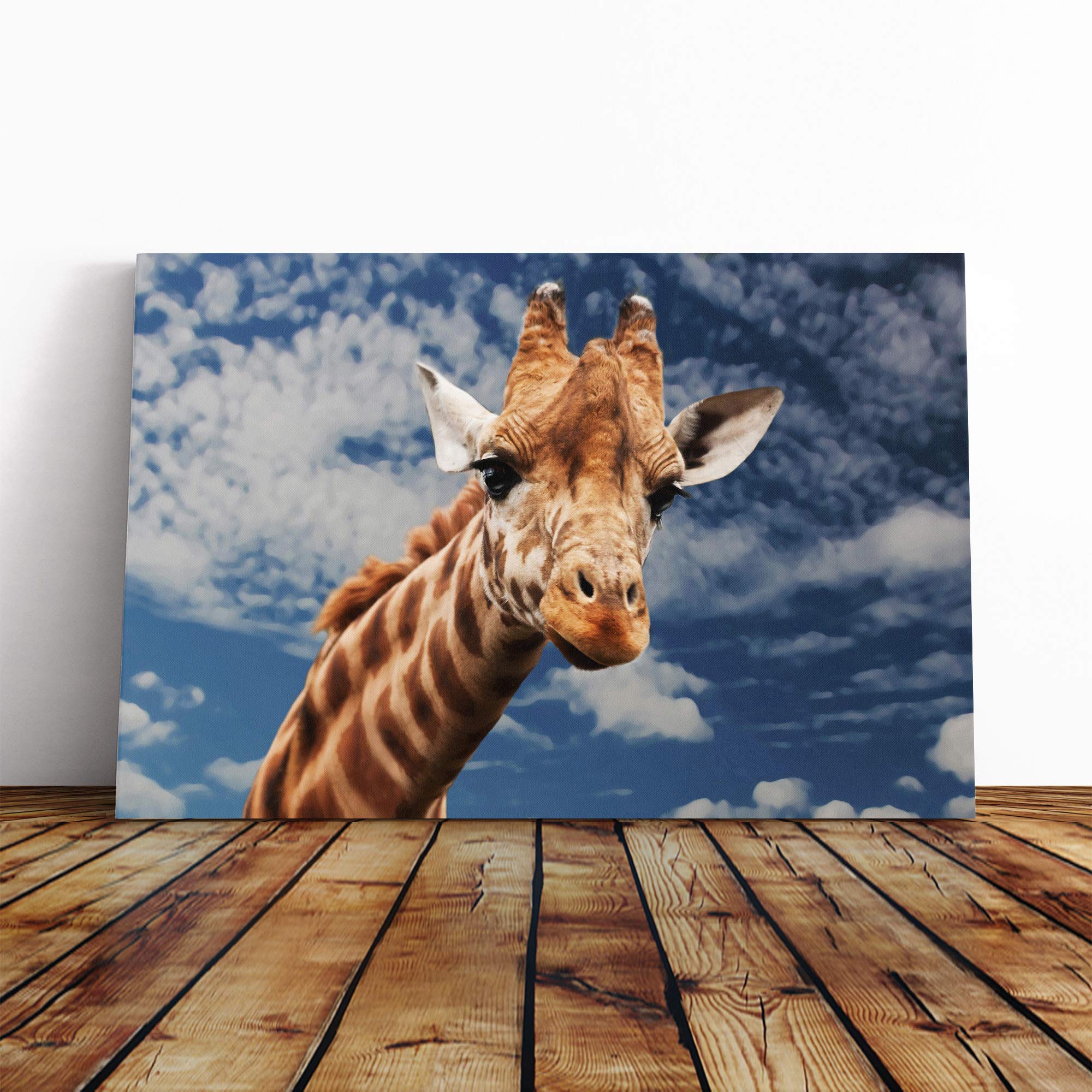 Giraffe Vol.2 Canvas Print | Gallery Wrapped 30mm Frame Wall Art | 20x14 inches | Ready to Hang | Modern Animals Picture | Living Room Bedroom Lounge Office