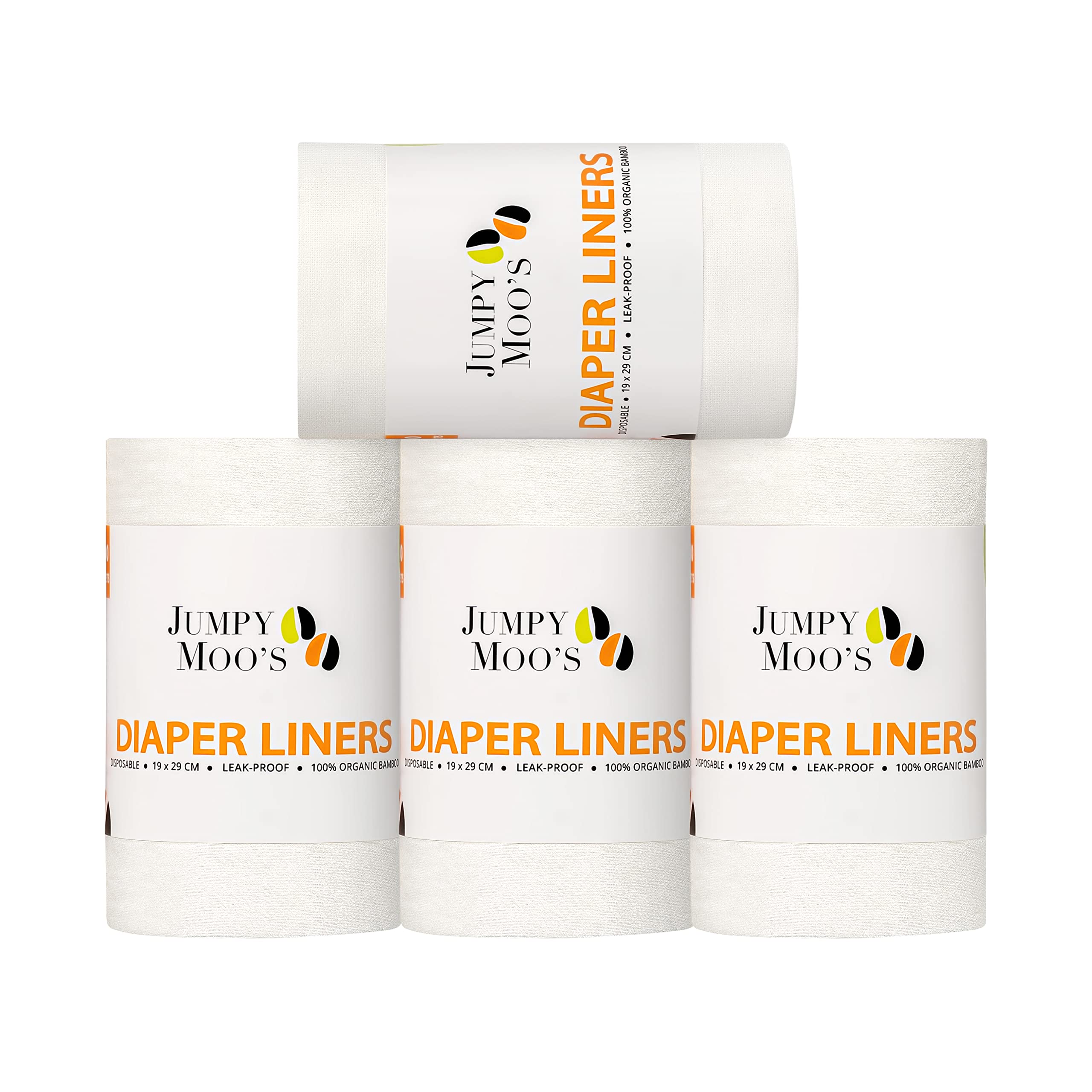 JM Biodegradable Nappy Liners - Disposable Nappy Liners for Cloth Nappies, Easy Cleaning & Stain Prevention, Bamboo Diaper Liners, One Size Fits All (7.5x11.5 Inches), Increase Reusable Diaper Life
