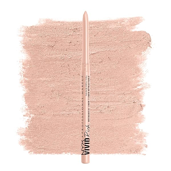 NYX PROFESSIONAL MAKEUP MECHANICAL EYE PENCIL, VIVID RICH MECHANICAL, CREAMY RETRACTABLE EYELINER – QUARTZ QUEEN, WHITE EYELINER
