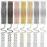 EuTengHao 90ft Jewelry Making Chains Link Roll Bulk, 2mm Metal Necklace Chains with Lobster Clasps Open Jump Rings for Jewelry Necklace Bracelet Anklet Making (7 Colors)