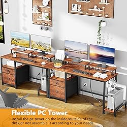 Furologee 47" Computer Desk with File Cabinet and