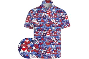 HUURAY Funny Golf Polos for Men Funny Print Short Sleeve Shirts Quick Dry Polo Shirts Hawaiian Shirt Performance Golf Outfits