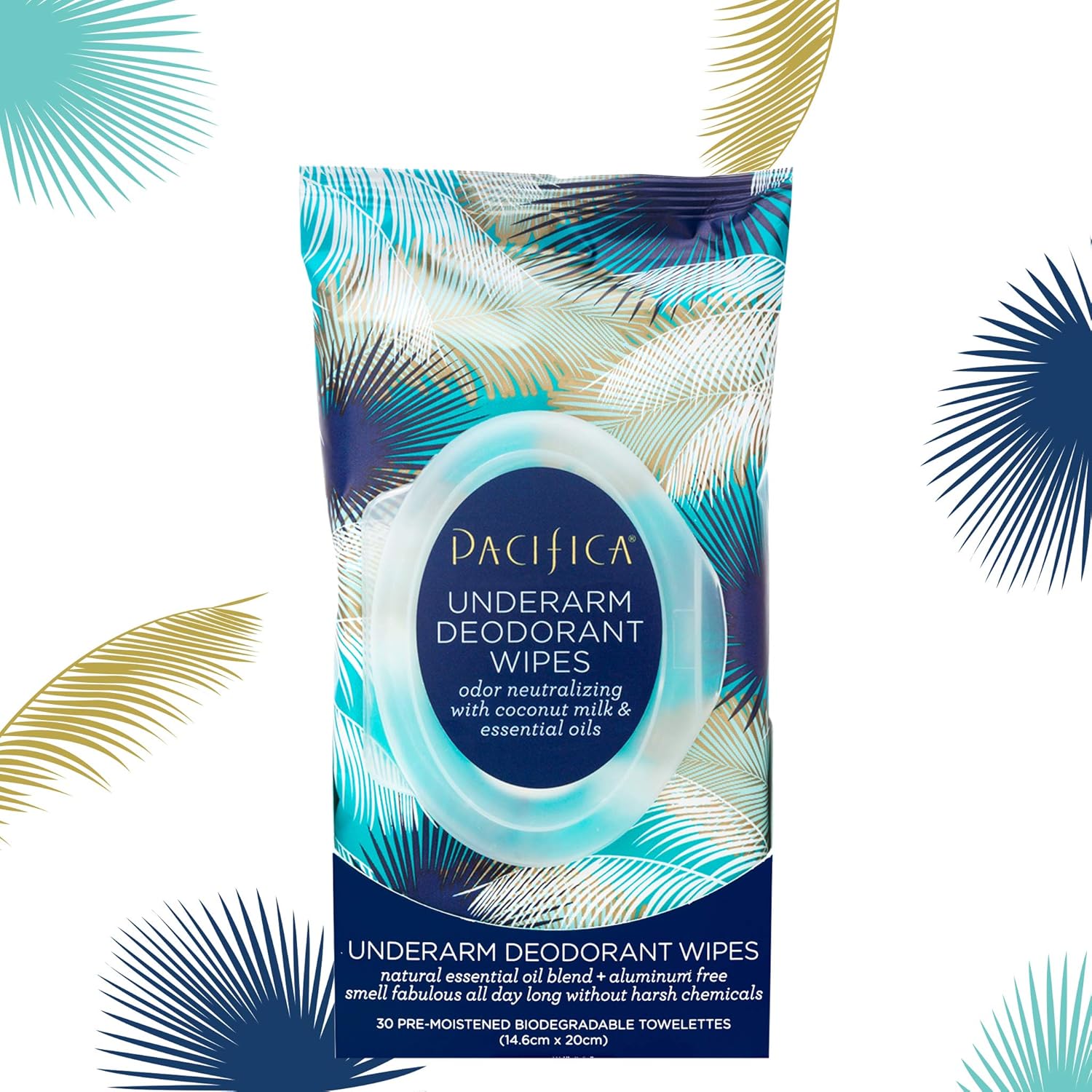 Pacifica Beauty Underarm Deodorant Wipes, Coconut Milk & Essential Oils, 30 Count: Beauty