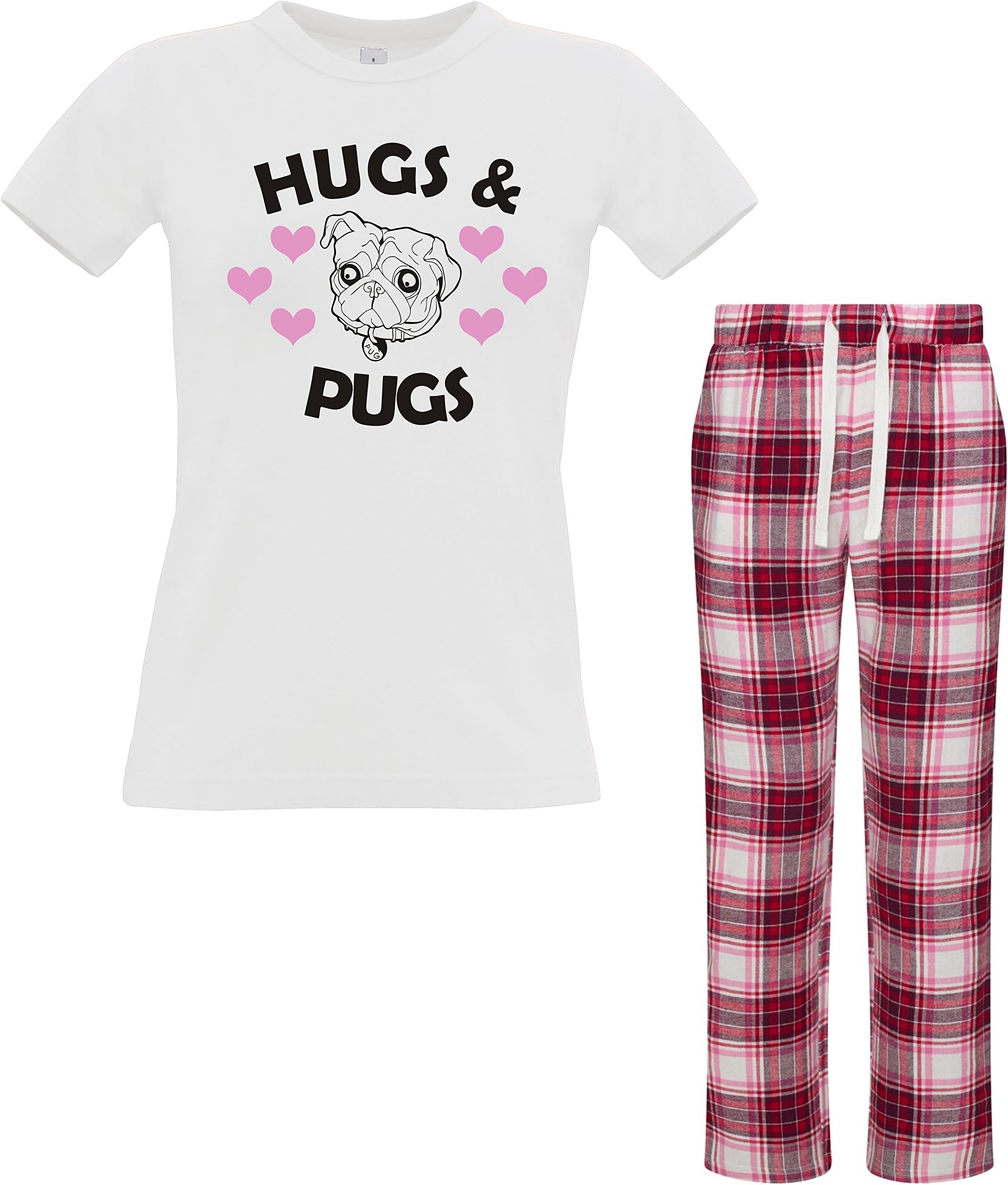 Edward Sinclair 'Hugs and Pugs' Women's T-Shirt & Bottoms Pyjama Set