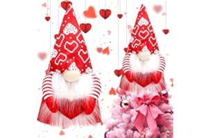 MiniInflat Valentine's Day Gnome Tree Topper with Top Hat Tree Topper Gnome Tomte Tree Ornament Treetop Christmas Tree for Valentine's Day Wedding Holiday Party Supplies Home Decorative Party Gift