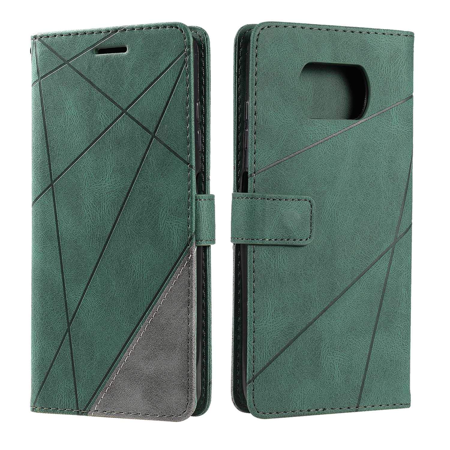 SONWO Case for Xiaomi Poco X3 NFC Case, Premium Leather Flip Wallet Case Magnetic Closure Card Slots Kickstand Phone Case for Xiaomi Poco X3 NFC, Green
