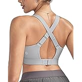 RUNNING GIRL Sports Bras for Women High Support, Adjustable Straps Hook Back Sports Bras for Women with Sewn in Pads