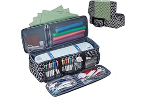 NICOGENA Carrying Case with a Mat Pocket for Cricut Explore Air 2, Cricut Maker, Cricut Maker 3, Cricut Explore 3, Multi Large Front Pockets for Tools Accessories and Supplies, Lantern Black