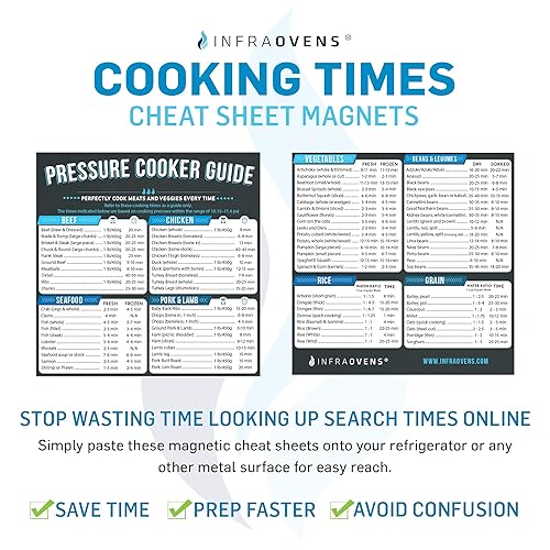 Pressure Cook Times Cheat Sheet Magnet Chart Compatible with