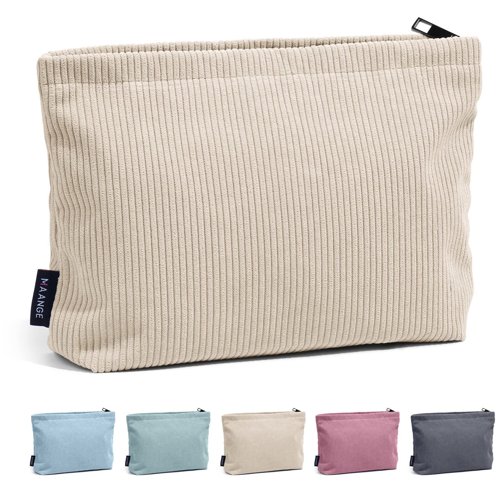 Photo 1 of MAANGE Cosmetic Bags for Women Small Makeup Bag for Purse Corduroy Makeup Pouch Travel Makeup Bag with Metal Zipper Make Up Bag for Travelling Preppy Stuff