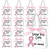 Weekgrat 25 Pack Nurse Appreciation Gift Bags Bulk Pink Ribbon Paper Gift Bags with Handles Show You Care for Nurses Week Healthcare Staff Thank You Breast Cancer Awareness